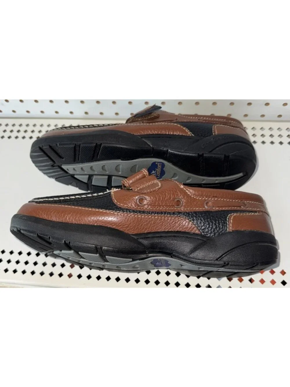 Dr. Comfort Mike Mens Leather Diabetic Orthopedic Boat Shoes Size 9 WIDE Brown